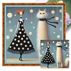 Cat and Woman Full Stamped Cross Stitch 11CT 3-Strand 40x40cm