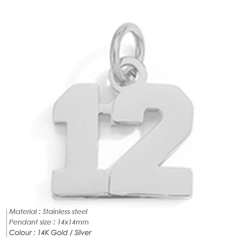1 Piece 14*17mm 8 * 14mm 304 Stainless Steel 14K Gold Plated Number Pendant Jewelry Accessories
