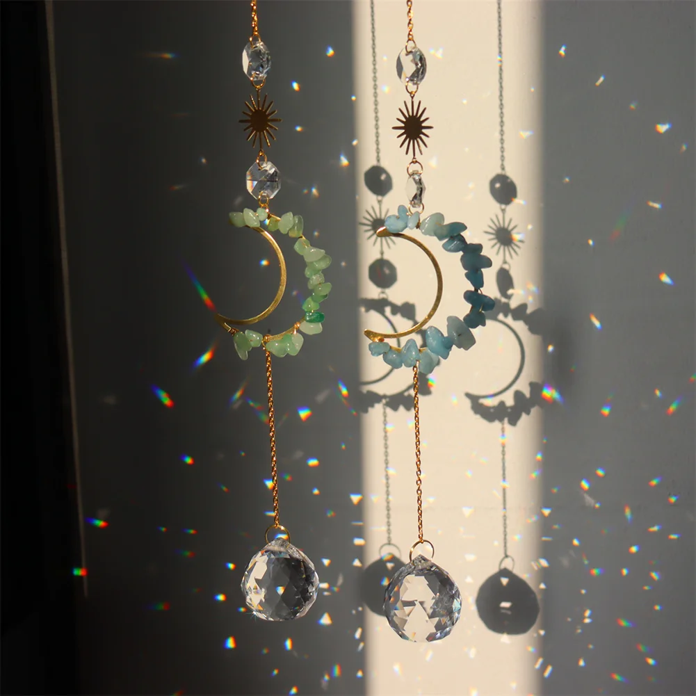 Crystal Windchime Dream Catchers Moon Flower Chandelier Balcony Home Decor