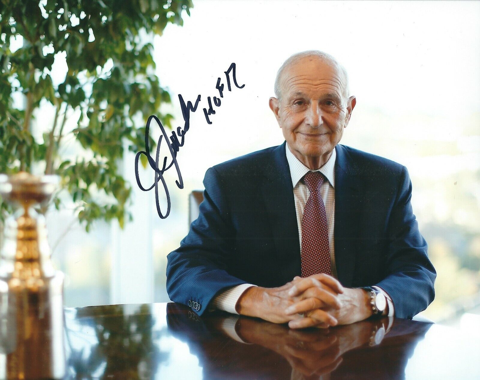 Signed 8x10 JEREMY JACOBS HOF 17 Boston Bruins Autographed Photo Poster painting w/ COA