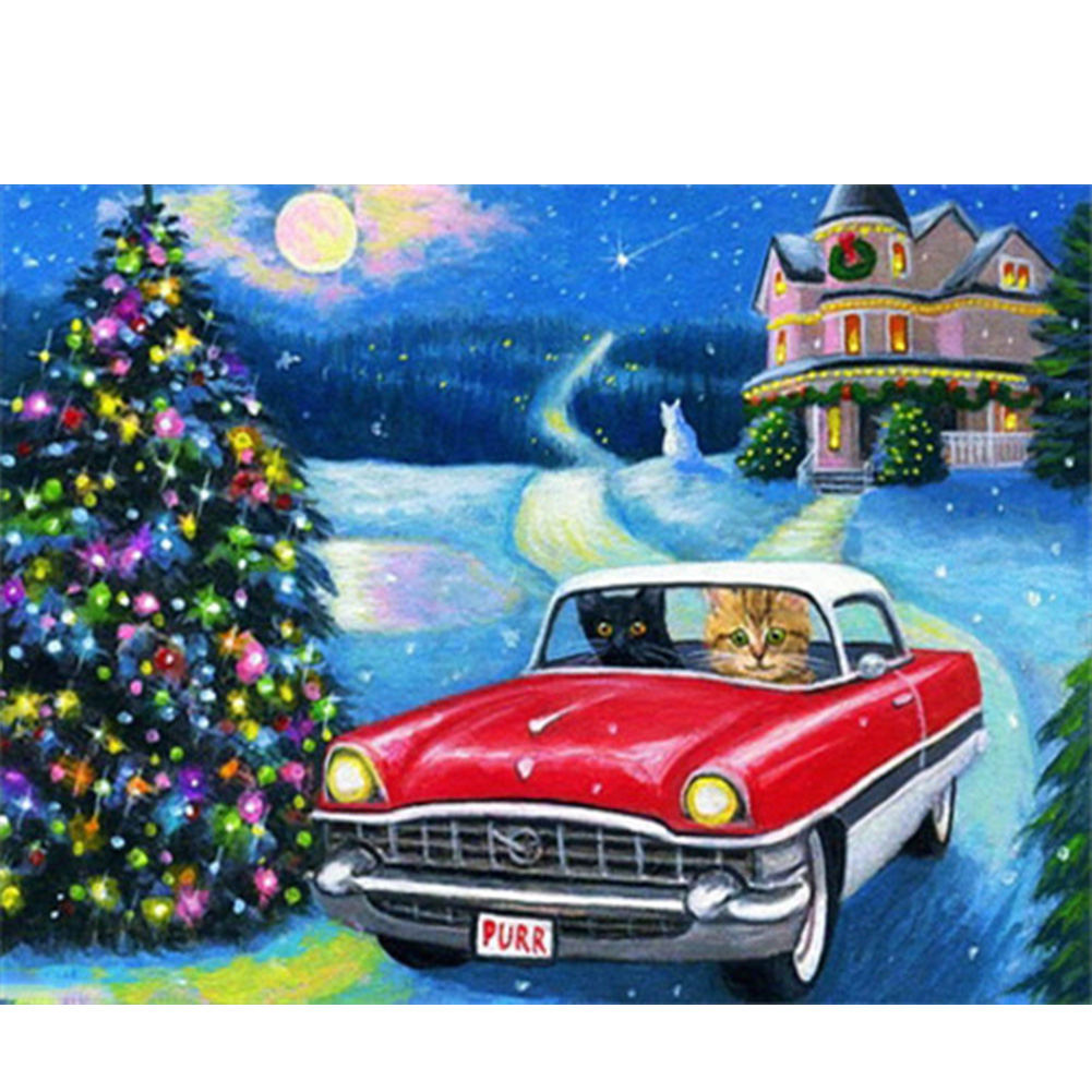

Car Cat - Round Drill Diamond Painting - 40*30CM, 501 Original