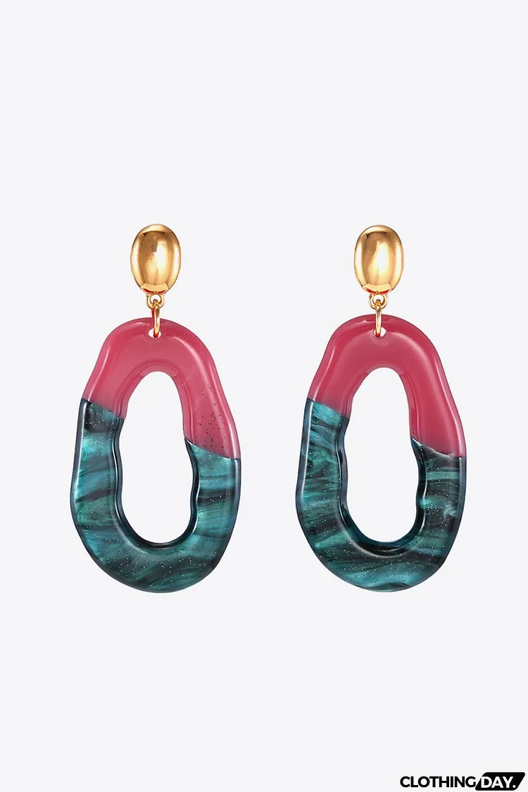 Contrast Geometric Drop Earrings