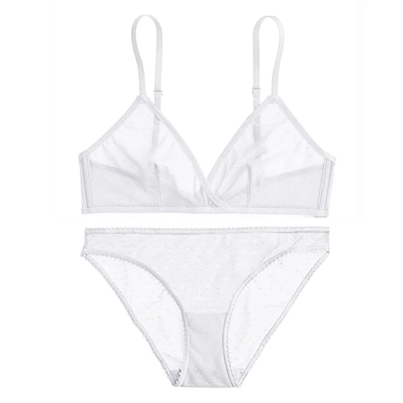 Sexy Bra and g String Thong Set for Women See Through Bra Sets Wireless Sex Bralette Ladies Lace Lingerie Intimates Underwear