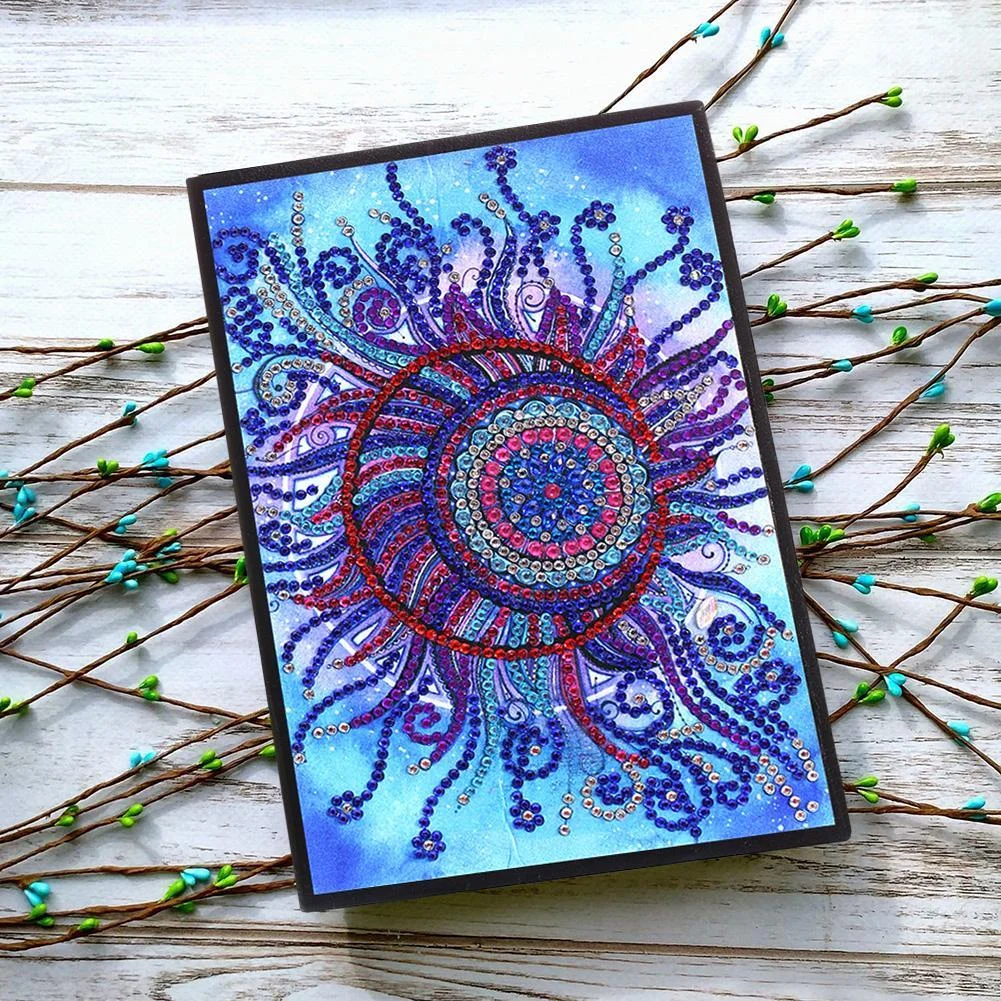 DIY Flower Special Shaped Diamond Painting 50 Pages A5 Sketchbook Notebook【No Strip】