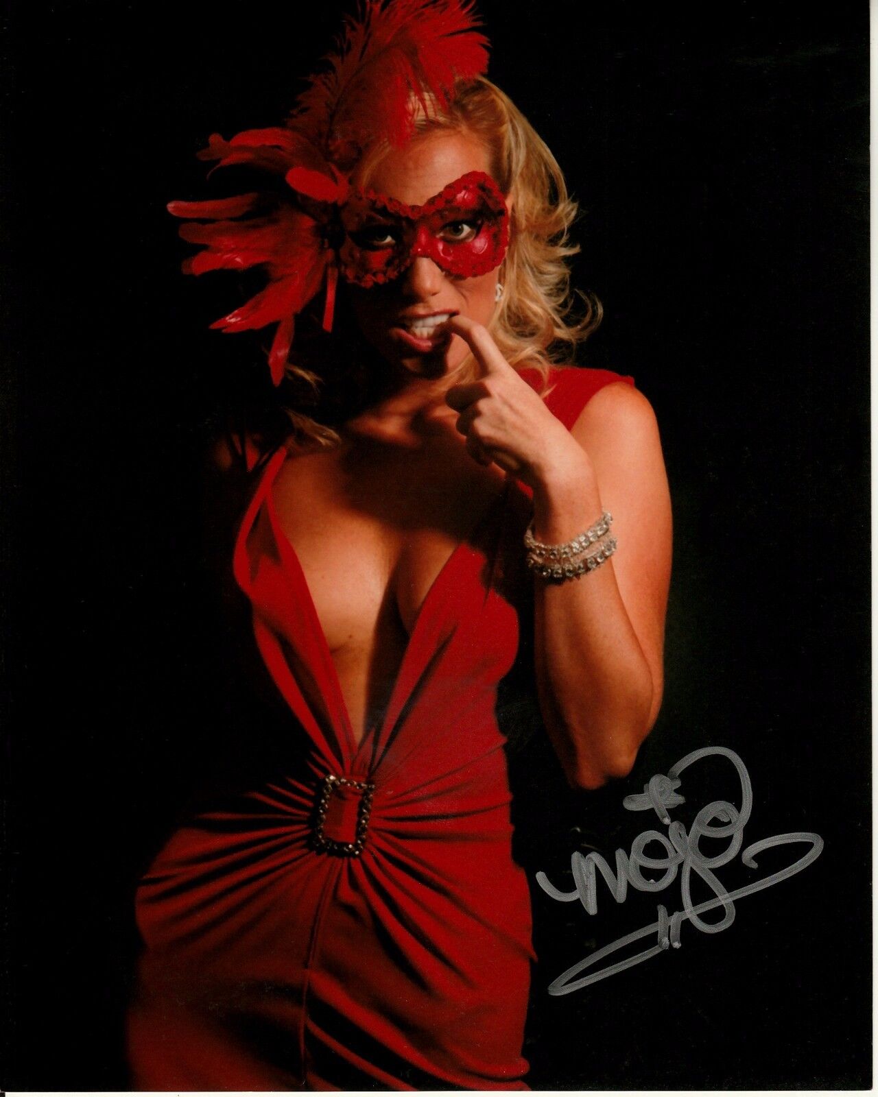 MELISSA JO HUNTER hand-signed SEXY PLAYBOY MASQUERADE 8x10 w/ uacc rd coa MOJO