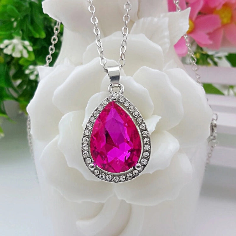 Alloy Diamond Heart Artificial Gemstones Crystal Jewelry Sets