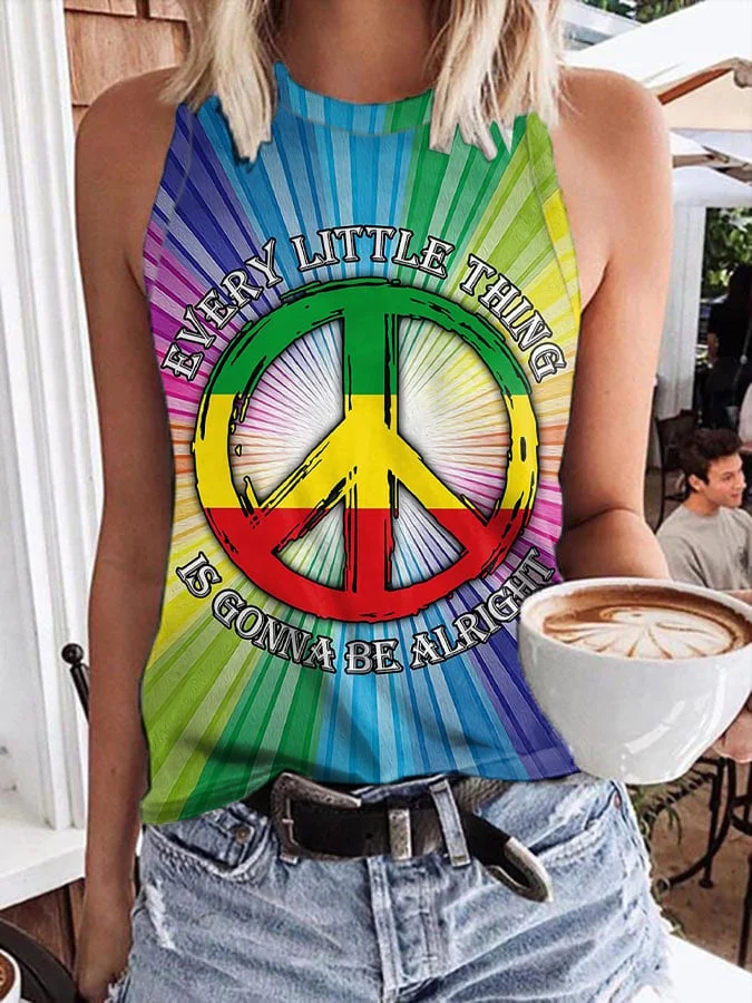 Hippie Print Short Sleeve T-Shirt socialshop