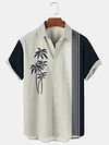 Men's Casual Palm Tree Print Short Sleeve Shirt