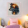 (US Only)Wolf Printed Cross Stitch Kit 45x45cm DIY 14CT Thread Art Needlework Home Decor