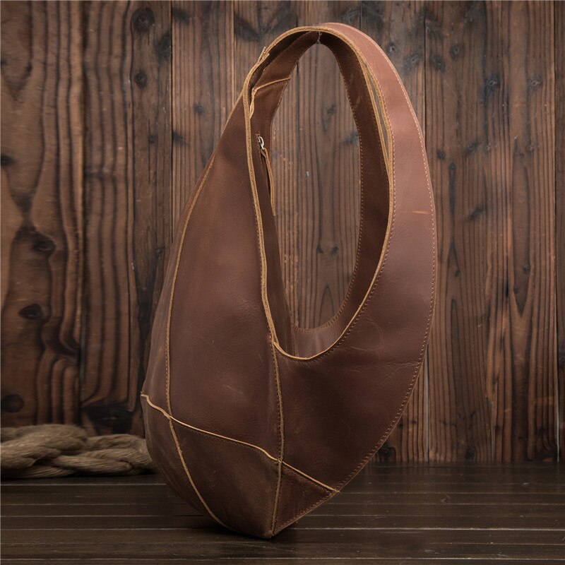 Side Display of Genuine Leather Backpack