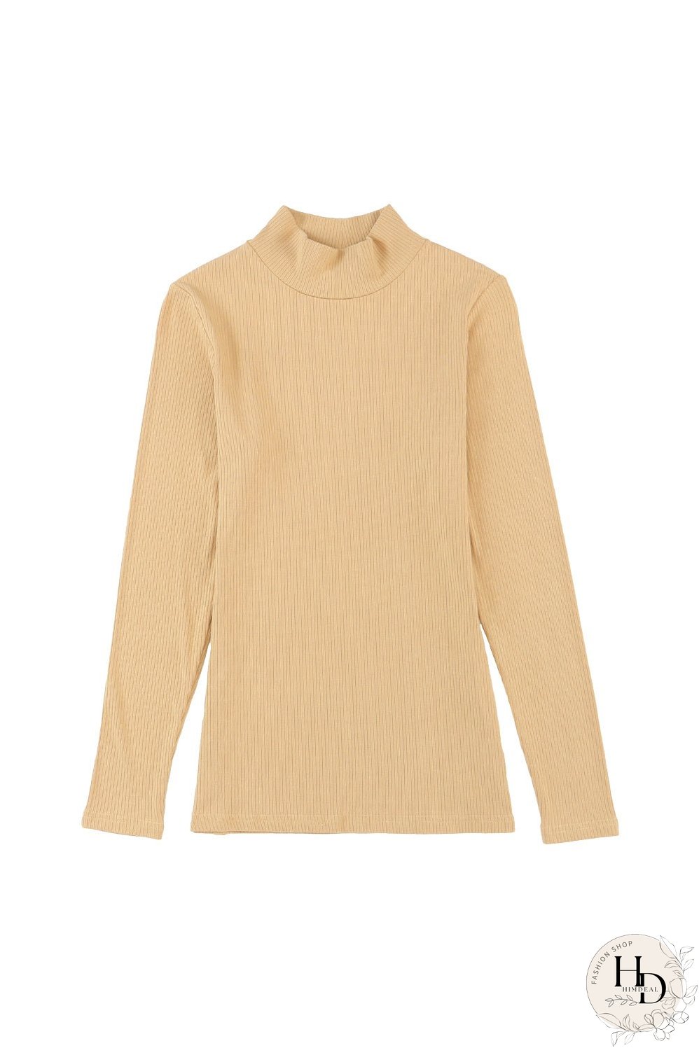 Trendy Ribbed Mock Neck Top