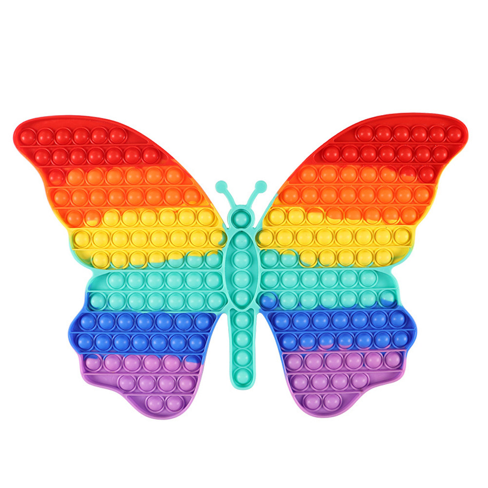 

Relaxing Push Bubble Toys Large Butterfly Anti Stress Squeezing Toy Rainbow, 501 Original