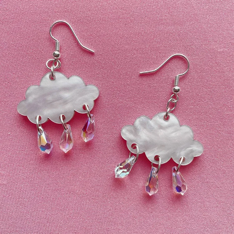 Simple And Creative  Rain Cloud Earrings 