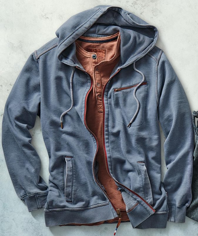 Men's Outdoor Zip Hood Pocket Sports Jacket Cardigan-barclient