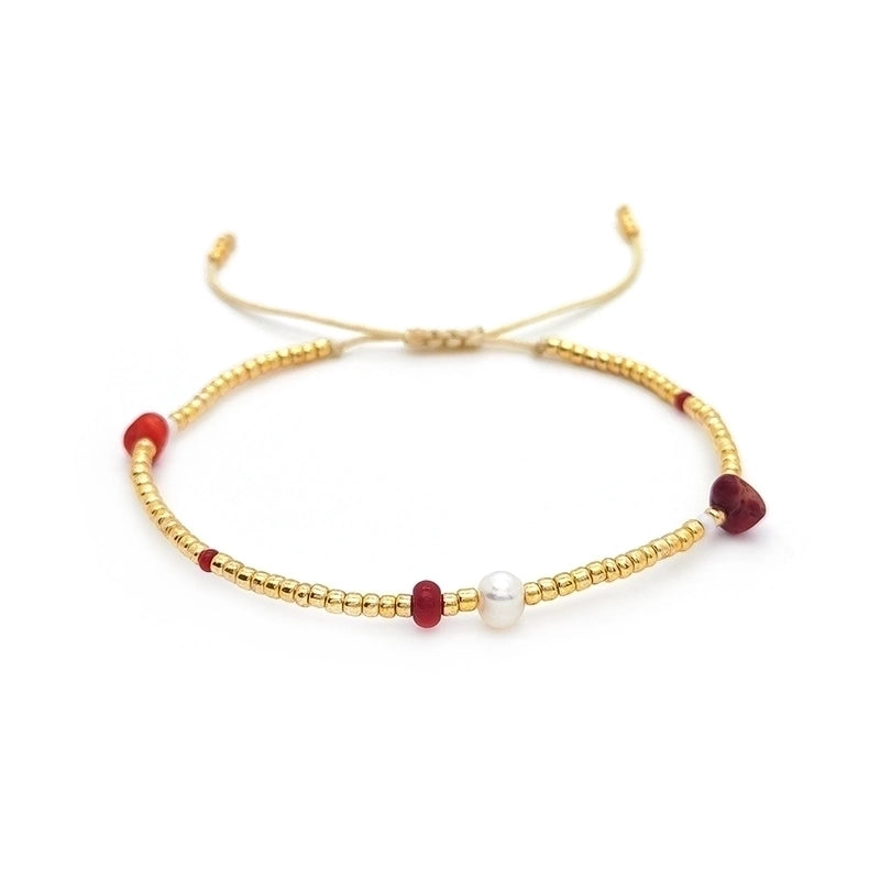 Sweet Color Block Freshwater Pearl Glass Gravel Bracelets