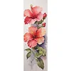 Watercolor Hibiscus-11CT Stamped Cross Stitch Bookmark 18*6cm(Double Sided)