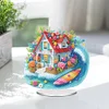 >SALE<Acrylic 2D Flat Beach House DIY Table Top Diamond Painting Ornament Kits