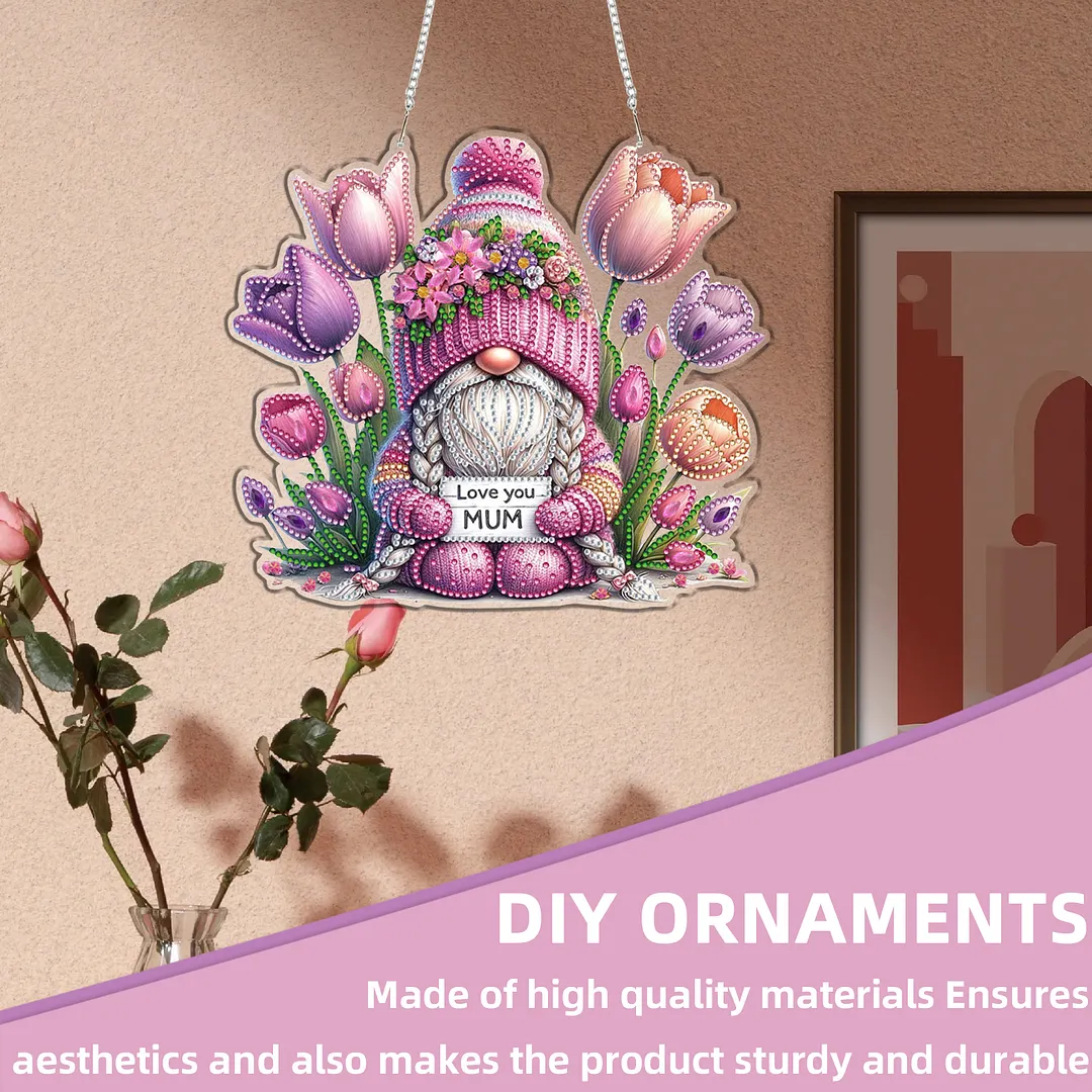 Goblins Tulips 2D Flat DIY Acrylic Diamond Painting Charms Kits Special Shape Single Side Drill