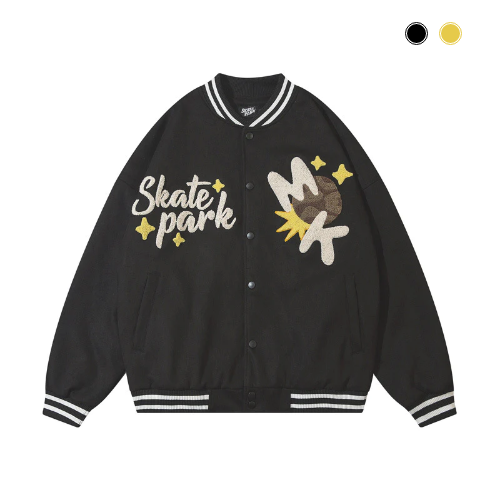 Vintage Trend Terry Fleece Embroidered Jacket
