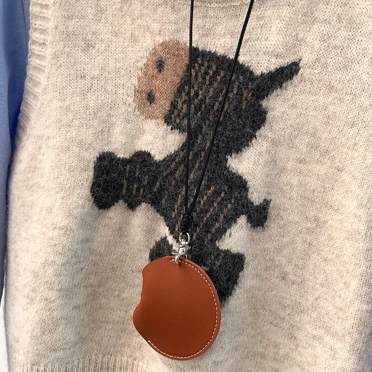 Athvotar Athvotar New Vest Sweet And Cute Cartoon College Style Knitted Winter Round Sweater Collar Sweater Bottom Shoulder Vest