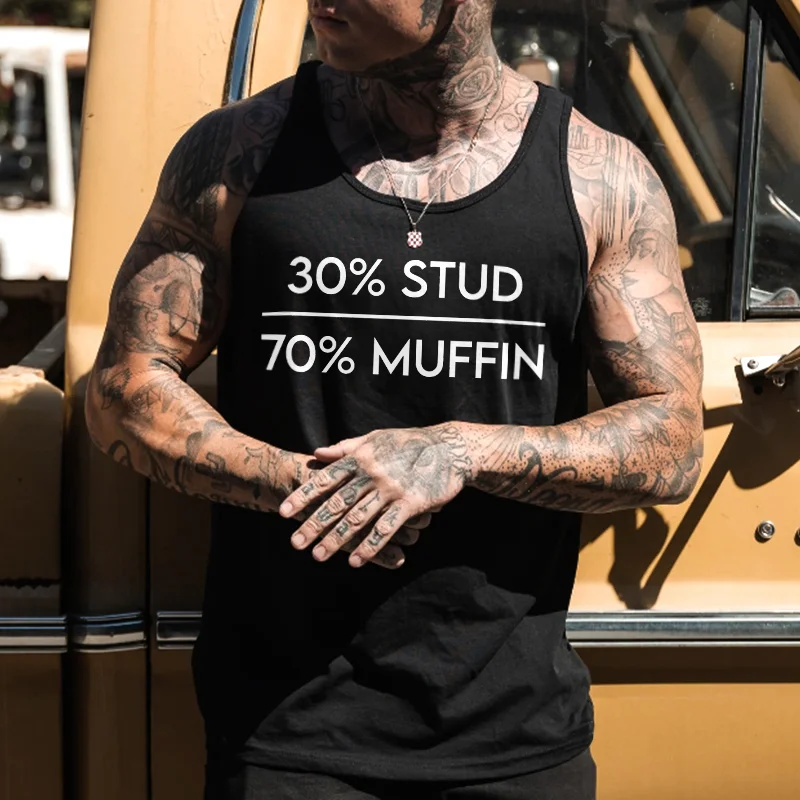30% Stud 70% Muffin Printed Man's Vest -  