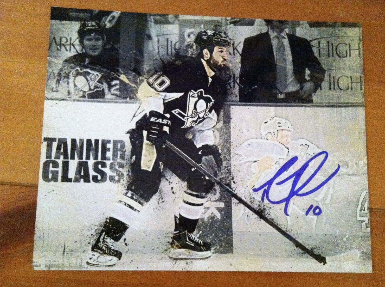 TANNER GLASS AUTOGRAPH Photo Poster painting PITTSBURGH PENGUINS signed 8x10 COA