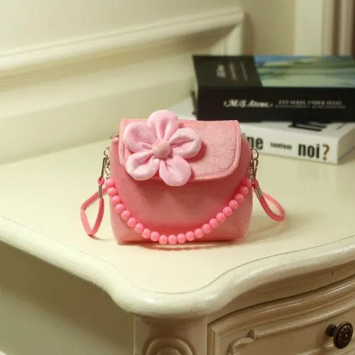 2019 Brand New Lovely Baby Girls Kids 3D Flower Mini Zipper Shoulder Messenger Purse Bag Leopard Candy Color Coin Purses Gift