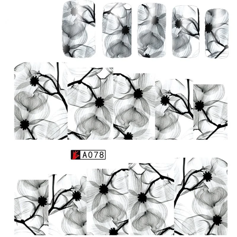 1Pc Opal Jelly Water Decals Gradient Effect White Protein Nail Art Transfer Stickers 3D Nail Sticker Marble Nail Foil Decoration