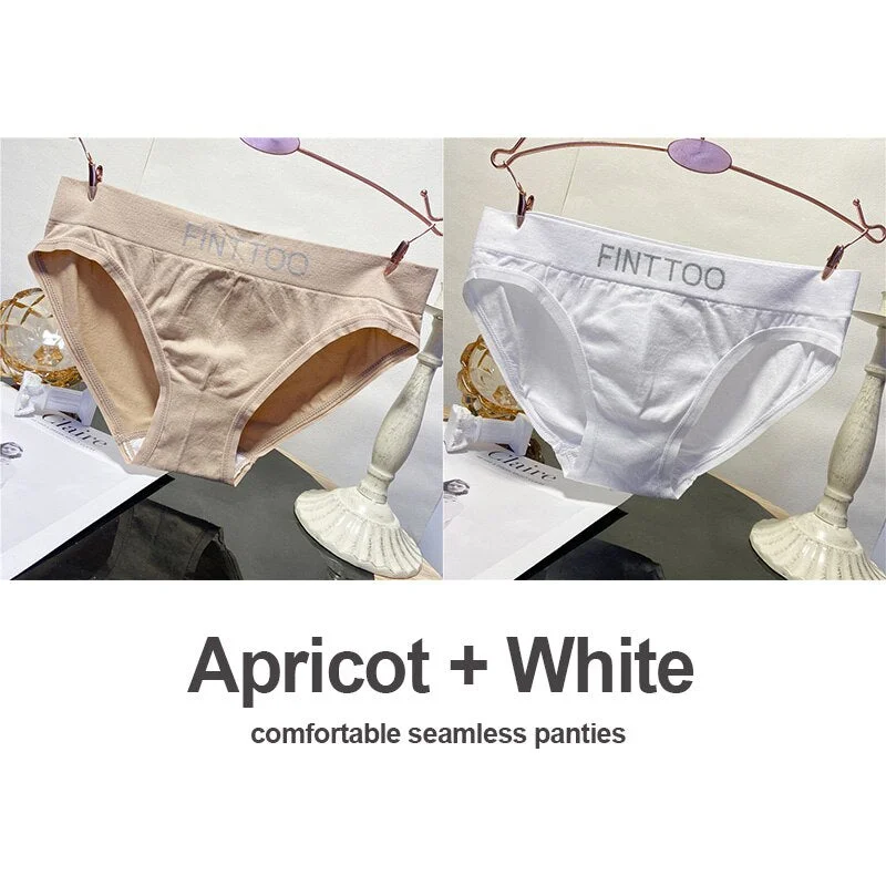 2PCS/Set Seamless Underwear Women's Panties Sexy Lingerie Female Underpants Middle Waist Briefs Letters Intimates Girls Pantys