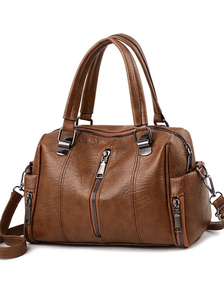 Vinatge Soft Leather Handbag Crossbody Doctor Bag