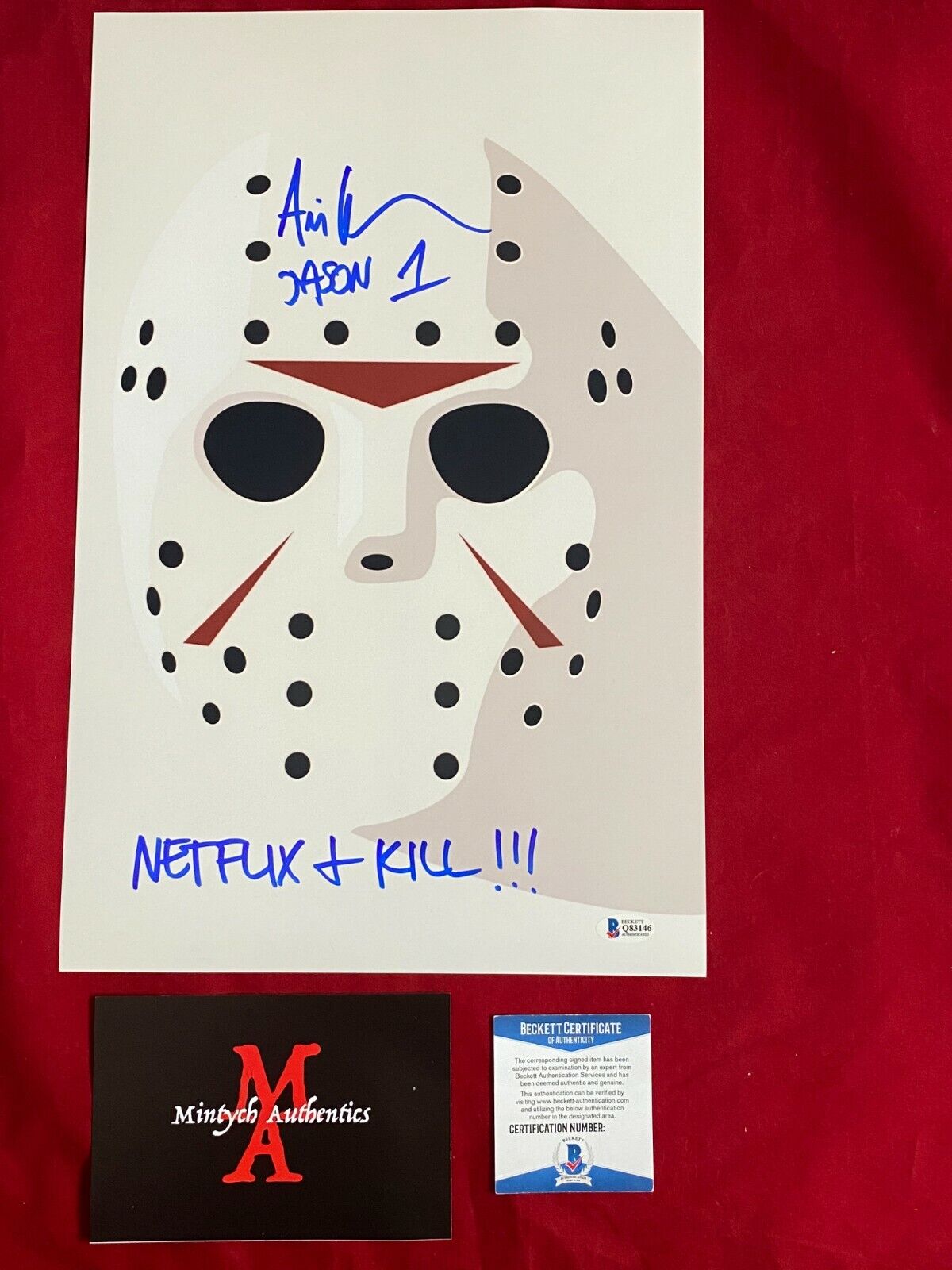 ARI LEHMAN 1ST JASON VOORHEES SIGNED 11x17 Photo Poster painting! FRIDAY THE 13TH! BECKETT COA