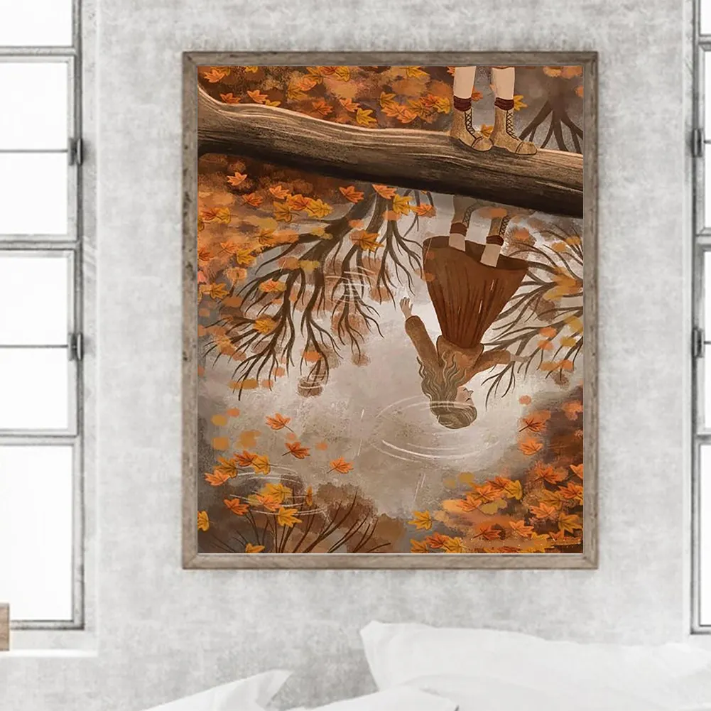Full Round Diamond Painting 40*50cm - Autumn Atmosphere Girl