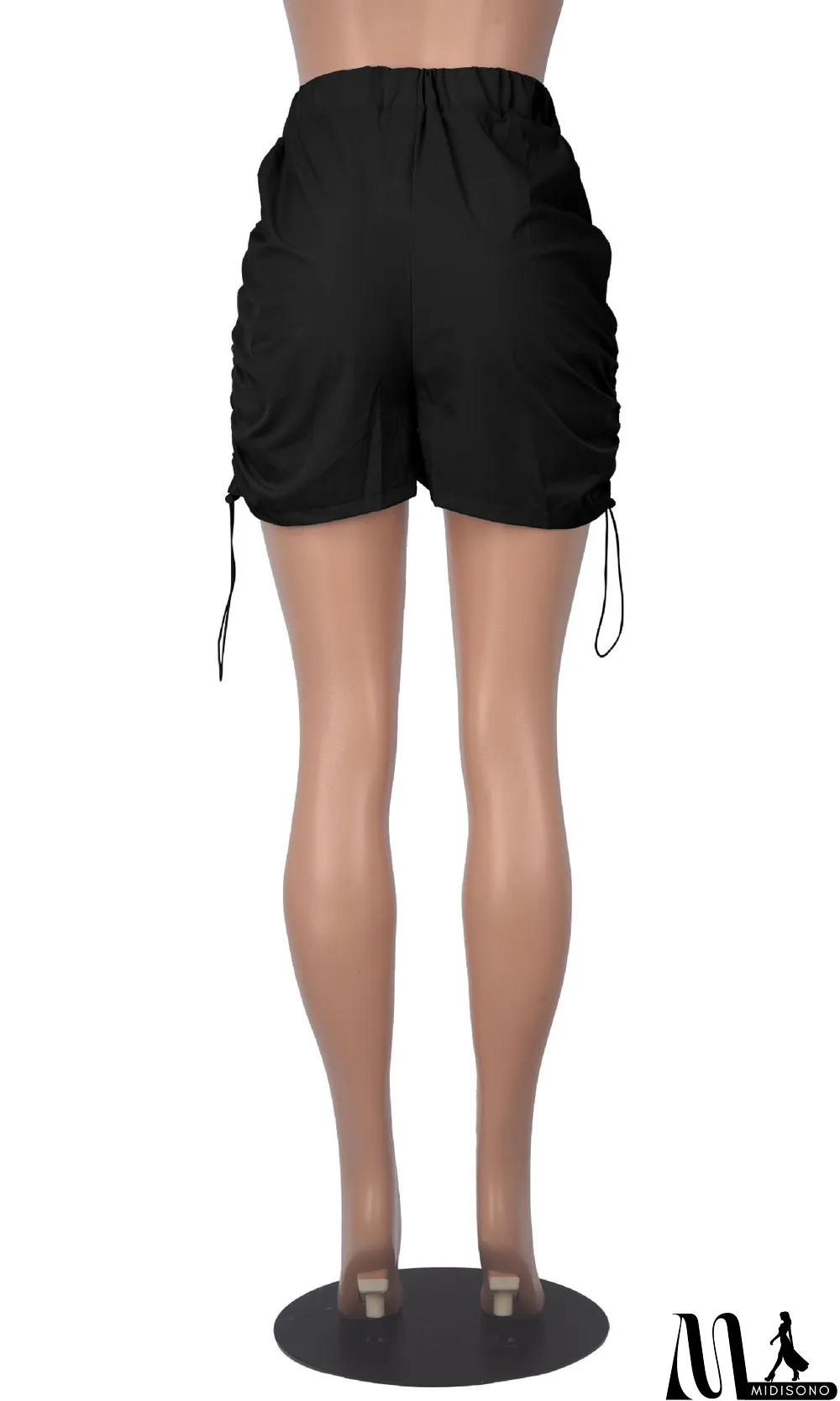 MidiSono - Solid Draw Pleated Sport Short