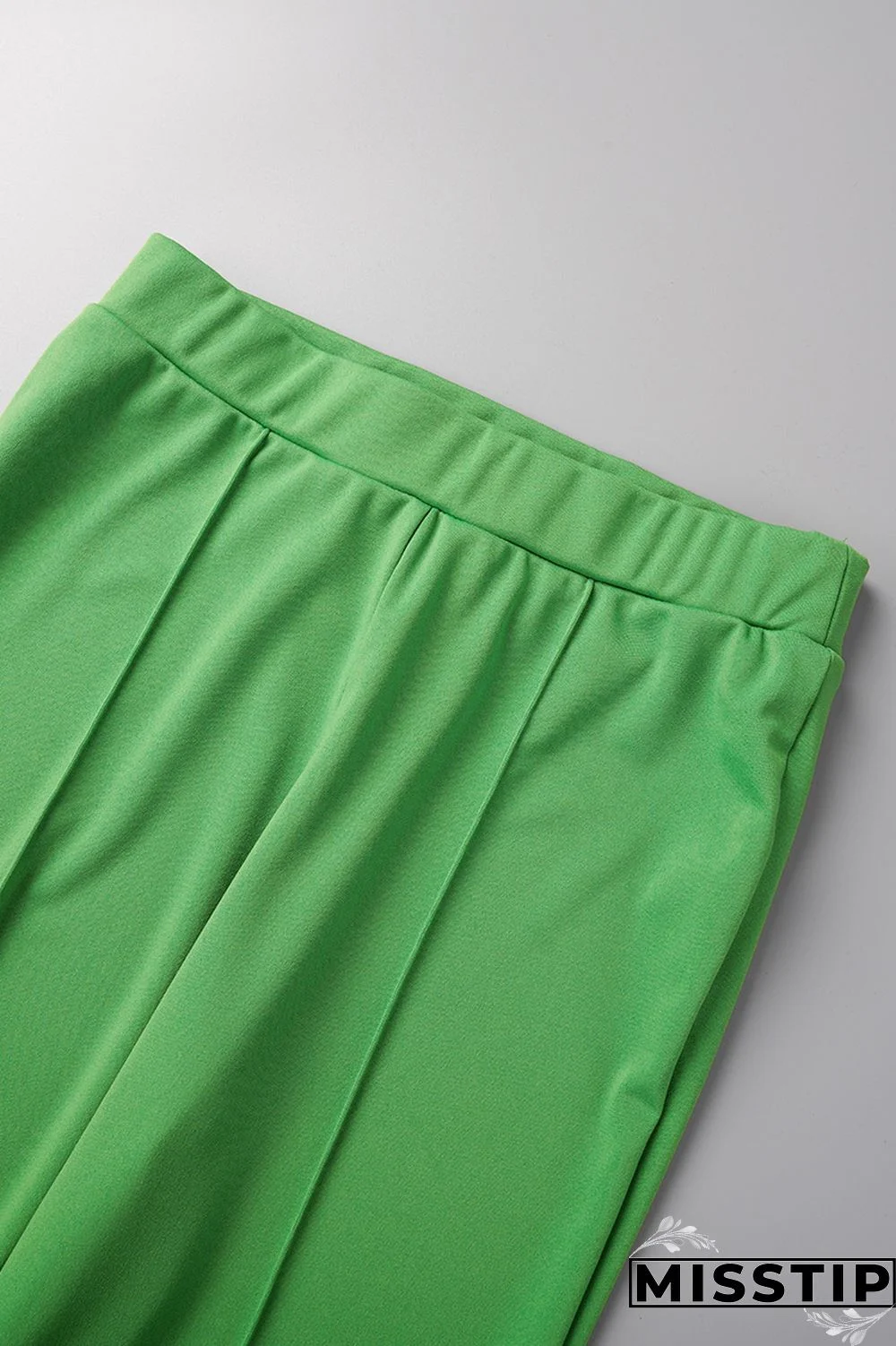 Green Casual Solid Vests Pants U Neck Sleeveless Two Pieces