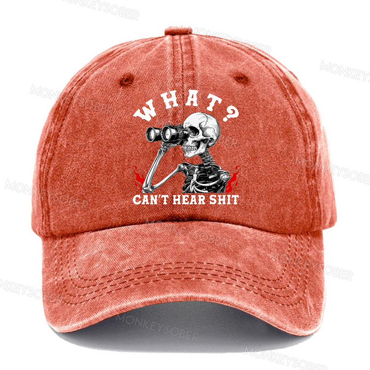 Personalized " What？ Can't Hear Shit " Custom Washed Baseball Caps