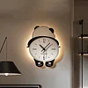Rocking Panda Decorative Wall Clock 13.8 Inch Modern Wall Clock Large Night Light Wall Clock with Remote Control Battery Powered Large Clock Silent No Ticking