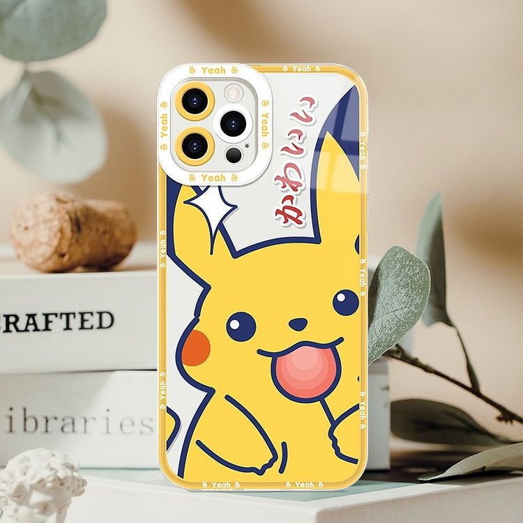 Kawaii "Yeah" Pokemon Pikachu Squirtle Phone Case For Iphone weebmemes