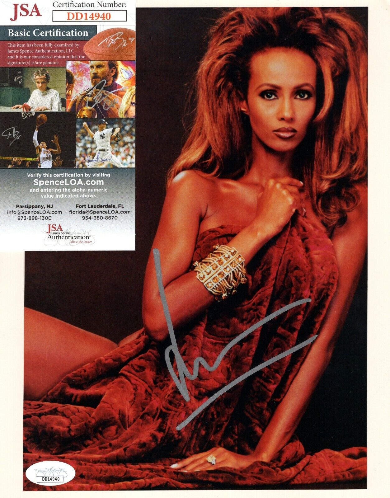 Iman Super Model Hand Signed Autograph 8x10 Sexy Photo Poster painting with JSA COA