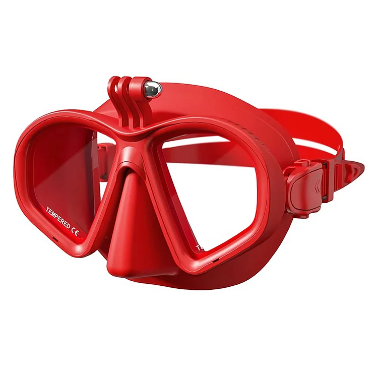 New 100cc Low Volume Scuba Diving Masks Freediving Accessories Anti Fog Diving Goggles Gear with Diving Light Mount Camera Mount