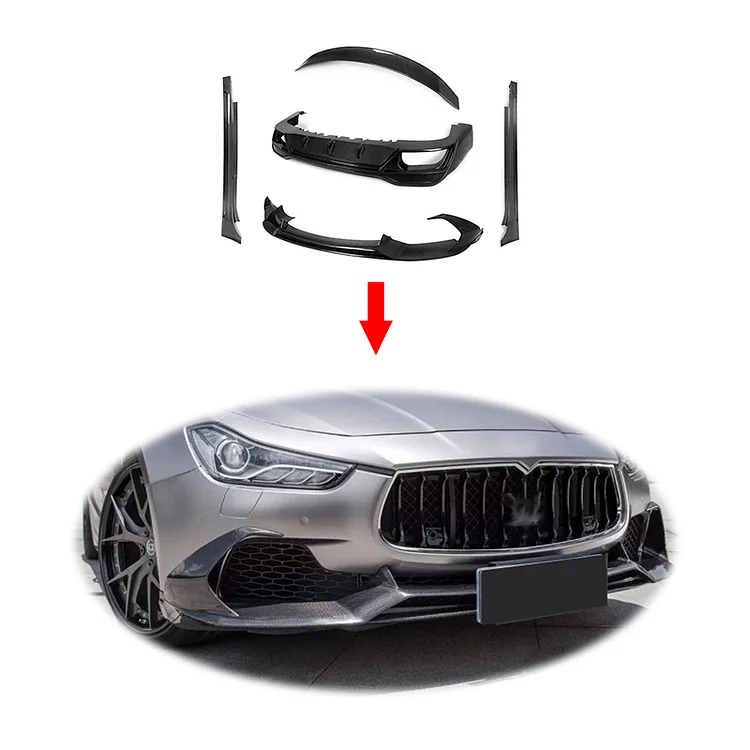 Carbon fiber fiberglass front rear bumper set wide bodykit Rear Diffuser side skirts for Maserati Ghibli body kit ITN Auto