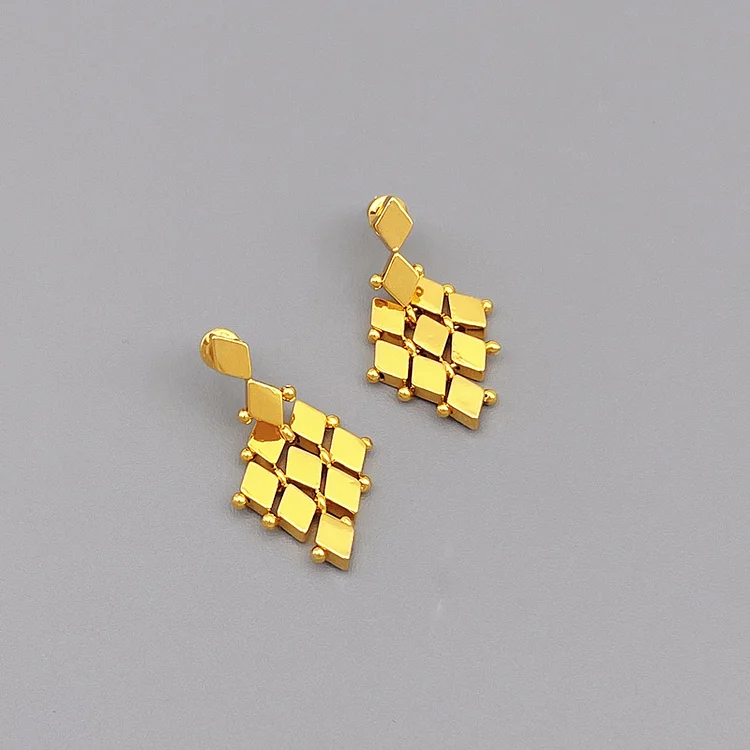 Diamond square earrings