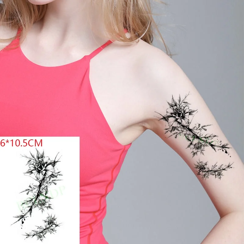 Waterproof Temporary Tattoo Sticker fly birds mermaid owl deer mandala tatto stickers flash tatoo fake tattoos for women girl 4