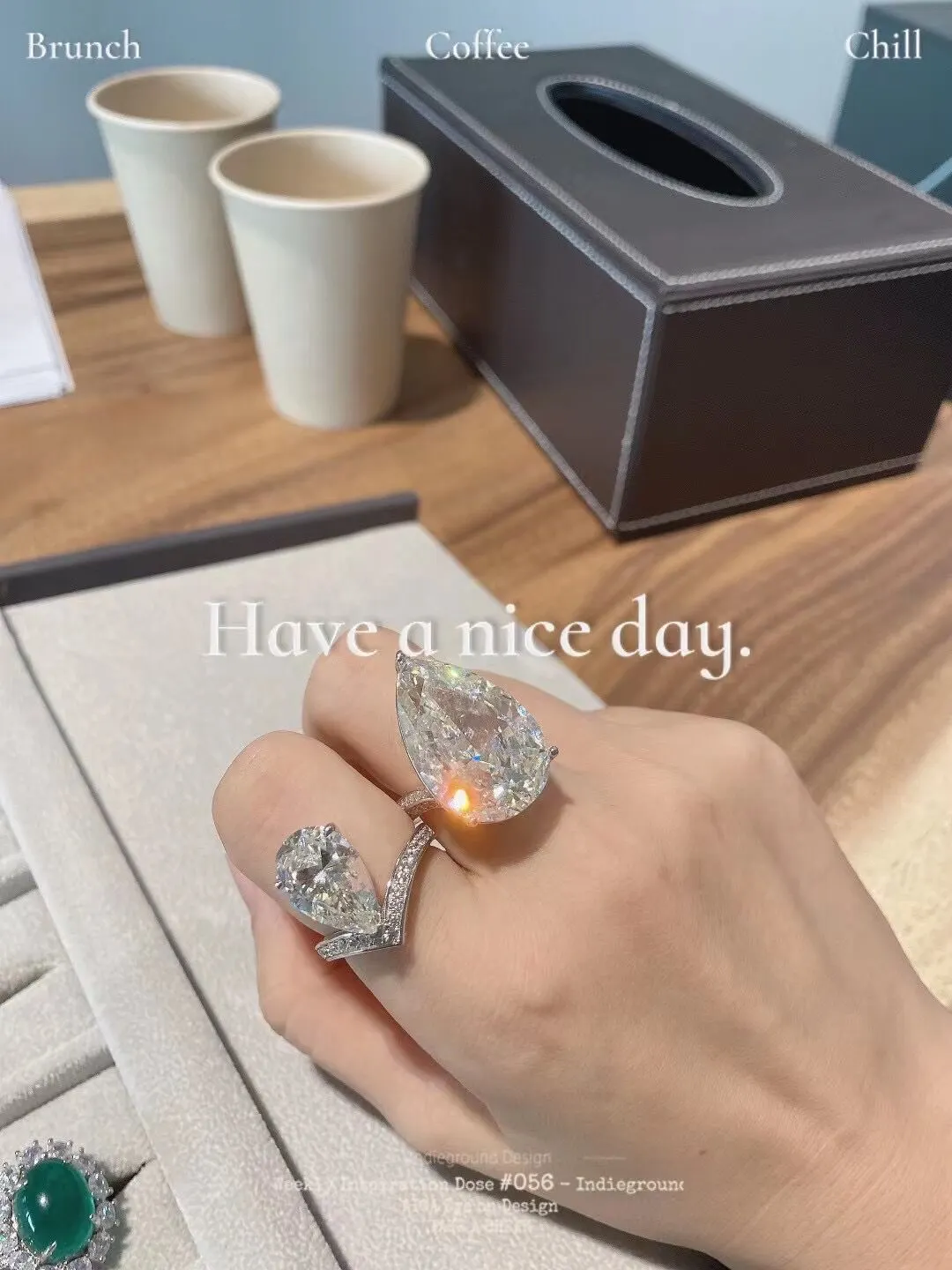 Heavyweight inlaid 30 carat big water drop goddess artificial jewelry 925 silver ring  High Carbon Diamond Rings For Women Sparkling Wedding Party Fine Jewelry 070