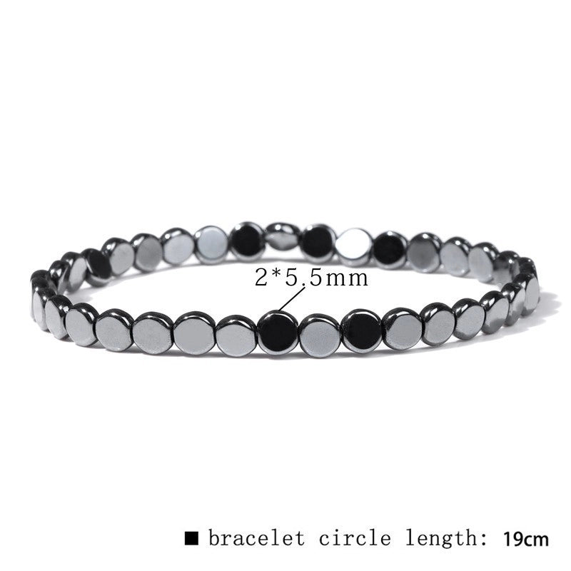 Casual Retro Geometric Elastic String Hematite Beaded Unisex Bracelets