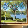 3PCS-4 5D DIY Diamond Painting Wind Chimes Suncatcher Kit Double Sided Diamond Art Kits Suncatcher with Crystal Pendant for Home Wall Window Decor Adults DIY Art Craft