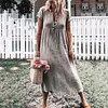 Solid Color Button Fly Daily Casual Dresses