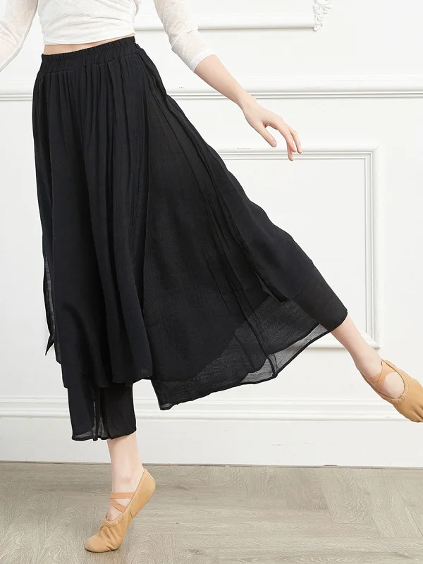 Casual Solid Color Wide Leg Yoga Pants