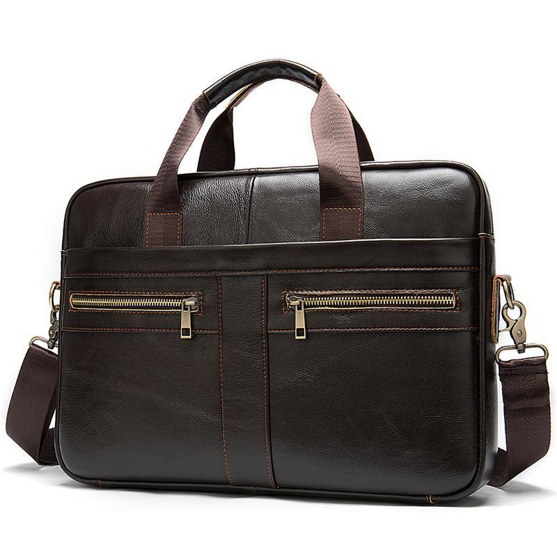 Vintage Style Grain Textured Interior Pocket Detachable Sling Strap Laptop Bag