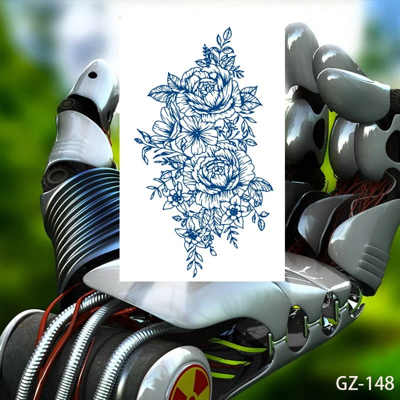 Temporary Waterproof Tattoos Stickers Creative Necklace Flowers Juice Ink Lasting Sexy Girls Arm Neck Waist Buttocks Fake Tatoo