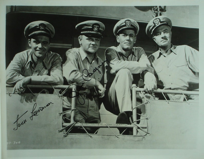 Mr. ROBERTS CAST SIGNED Photo Poster painting X2 James Cagney, Jack Lemmon, wcoa
